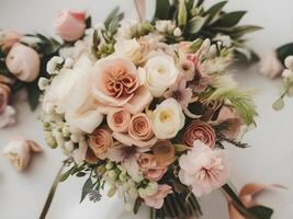 ai généré Frais fleur arrangement - Anglais pays style bouquet photo