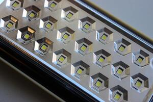 modèle de LED lumière diodes dans une Lignes sur miroir panneau pour contre-jour fermer Stock photo