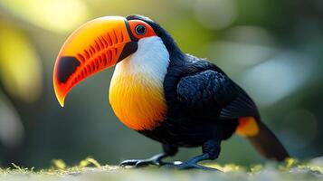 ai généré vue de une magnifique toucan oiseau photo