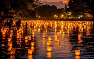 ai généré Thaïlande Festival loy Krathong. ai génératif photo