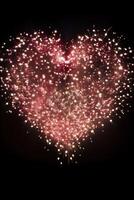 ai généré photo de feux d'artifice dans le forme de une cœur, idéal pour la Saint-Valentin journée ou lié au mariage promotions