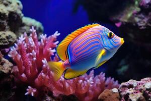 ai généré poisson plus de une corail récif dans le mer. photo