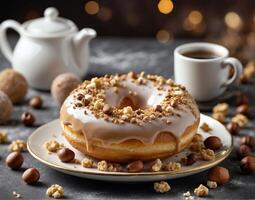 ai généré Donut et café photo