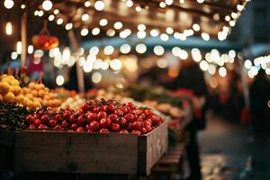 ai généré variété de Frais des légumes dans le marché photo