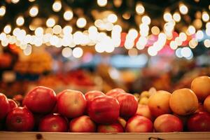 ai généré variété de Frais des légumes dans le marché photo