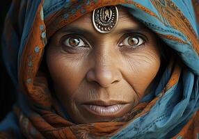 ai généré magnifique personnes âgées Indien femme. femme journée. tradition et culture. photo