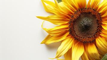 ai généré radiant tournesol fleur sur blanc Contexte isolé photo