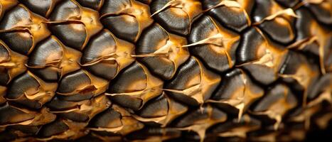 ai généré détaillé macro coup de une ananas. photo