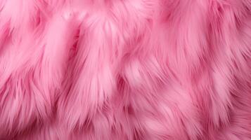 ai généré fermer de une charme vibrant rose texture de doux fourrure. teint animal fourrure. concept est douceur, confort et luxe. pouvez être utilisé comme arrière-plan, mode, textile, intérieur conception. photo