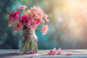 ai généré fleurs dans pot. magnifique Frais printemps bouquet. génératif ai photo