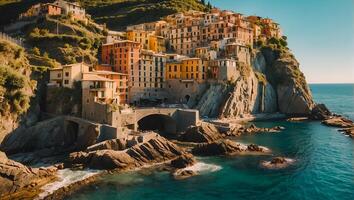 ai généré magnifique cinque terre Italie photo