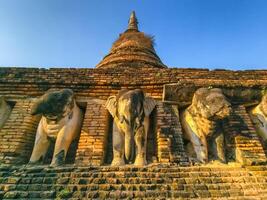 wat chang lom à sukhothai historique parc, Thaïlande photo