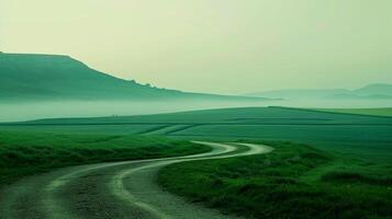 ai généré photo brillant pop la nature paysage, minimalisme style ai généré