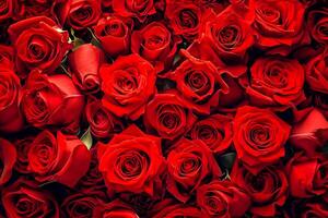 ai généré vibrant collection de rouge des roses pétale comme inspiration à créer captivant visuels ai généré photo