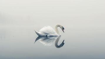 ai généré serein cygne reflétant sur calme des eaux ai généré photo