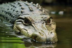 ai généré américain crocodile dans jardins de la reine, Cuba photo