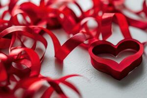 ai généré cœur en forme de rubans pour valentines journée photo