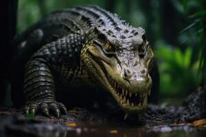 ai généré en colère crocodile à saigon zoo photo