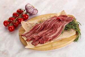 brut du boeuf Bacon pour cuisine photo