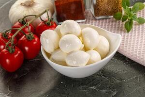 mini Mozarella fromage capsules tas photo