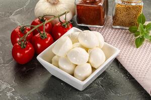 mini Mozarella fromage capsules tas photo