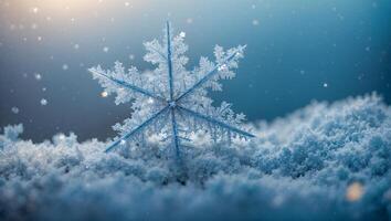 ai généré beau, flocon de neige, fermer, photo