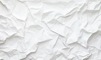 ai généré blanc froissé papier Contexte ou texture, froissé papier Contexte photo