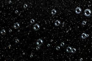 ai généré proche en haut photo de bulle texture, isolé sur une noir Contexte pour sans couture compositing