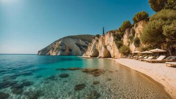 ai généré magnifique île de Zakynthos Grèce photo