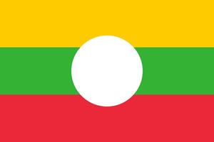 le officiel courant drapeau de Shan État. Etat drapeau de Shan. illustration. photo