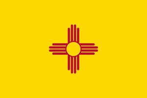 le officiel courant drapeau de Nouveau Mexique Etats-Unis État. Etat drapeau de Nouveau Mexique. illustration. photo
