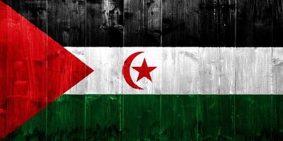 drapeau de occidental Sahara sur une texturé Contexte. concept collage. photo