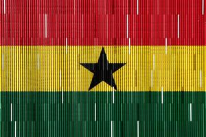 drapeau de république de Ghana sur une texturé Contexte. concept collage. photo