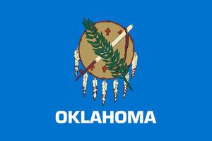 le officiel courant drapeau de Oklahoma Etat Etats-Unis État. Etat drapeau de Oklahoma. illustration. photo