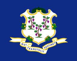 le officiel courant drapeau de Connecticut Etats-Unis État. Etat drapeau de Connecticut. illustration. photo