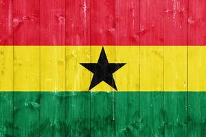 drapeau de république de Ghana sur une texturé Contexte. concept collage. photo