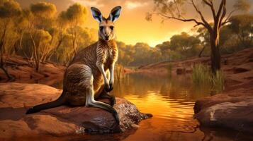 ai généré kangourou haute qualité image photo