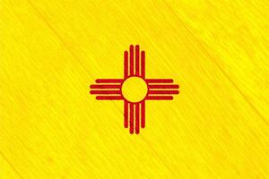 drapeau de Nouveau Mexique Etat Etats-Unis sur une texturé Contexte. concept collage. photo