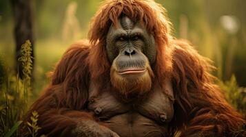 ai généré orang-outan haute qualité image photo