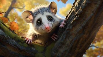 ai généré opossum haute qualité image photo