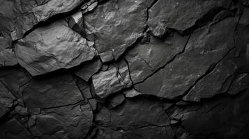 ai généré une texturé noir pierre Contexte ouvré de le rugueux, foncé gris surface de une Montagne photo