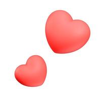 rouge cœurs isolé sur blanc, flottant Valentin cœurs, 3d rendre photo