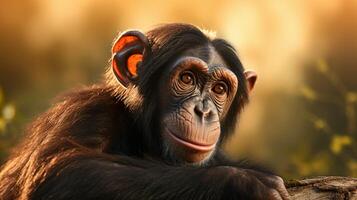 ai généré chimpanzé haute qualité image photo