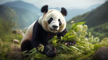 ai généré géant Panda haute qualité image photo