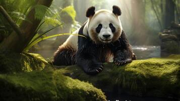 ai généré géant Panda haute qualité image photo