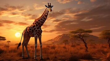 ai généré girafe haute qualité image photo