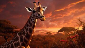 ai généré girafe haute qualité image photo