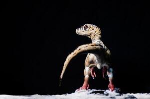 velociraptor dinosaure dans le foncé photo