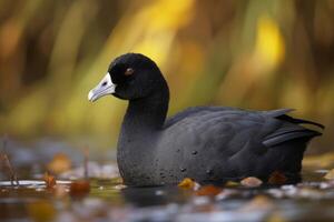 ai généré américain foulque noir oiseau. produire ai photo