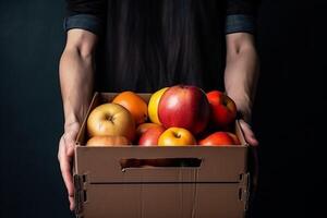 ai généré cultivé Naturel rouge et Jaune pommes. produire ai photo